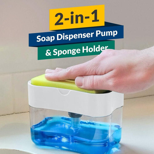 2-in-1 Soap Dispenser Pump &amp; Sponge Holder