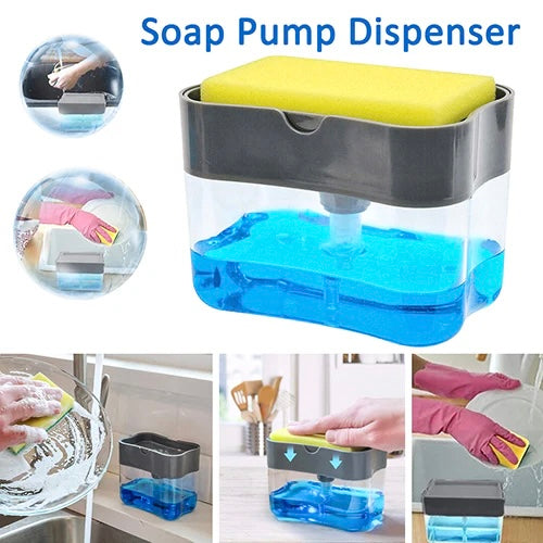 2-in-1 Soap Dispenser Pump &amp; Sponge Holder
