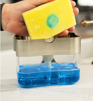 2-in-1 Soap Dispenser Pump &amp; Sponge Holder