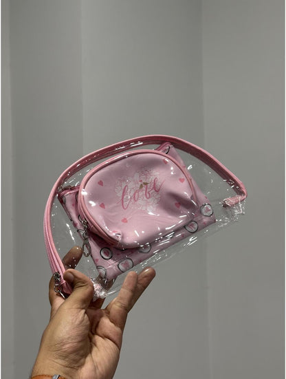 3-in-1 "Love & Hearts" Floral Makeup Bag Set