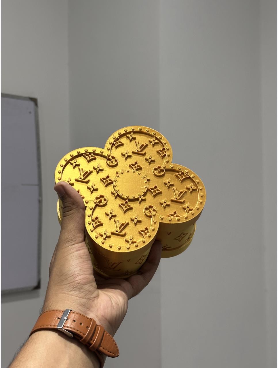 Luxury Clover-Inspired Golden Jewelry & Storage Box
