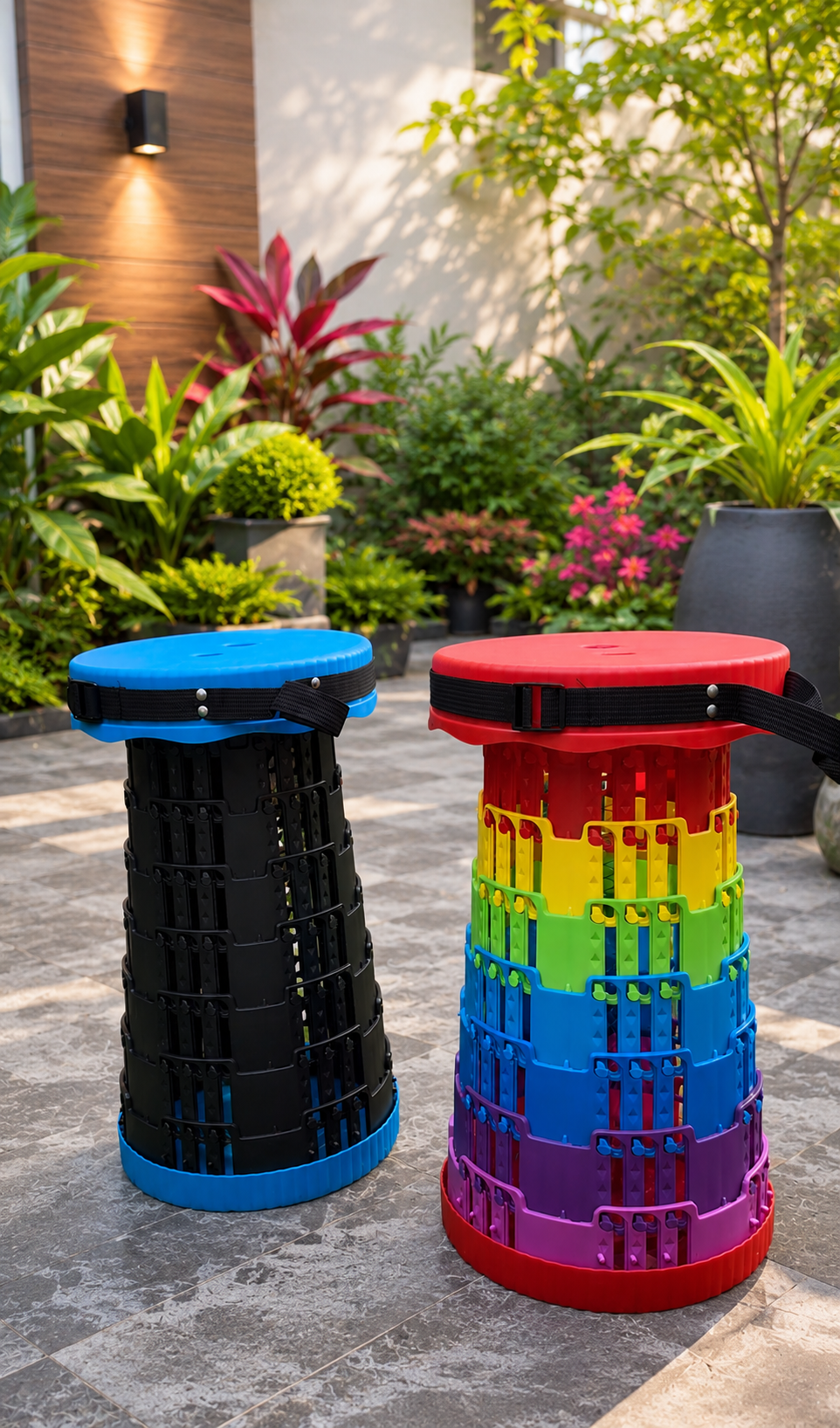 PORTABLE ROUND FOLDING STOOL