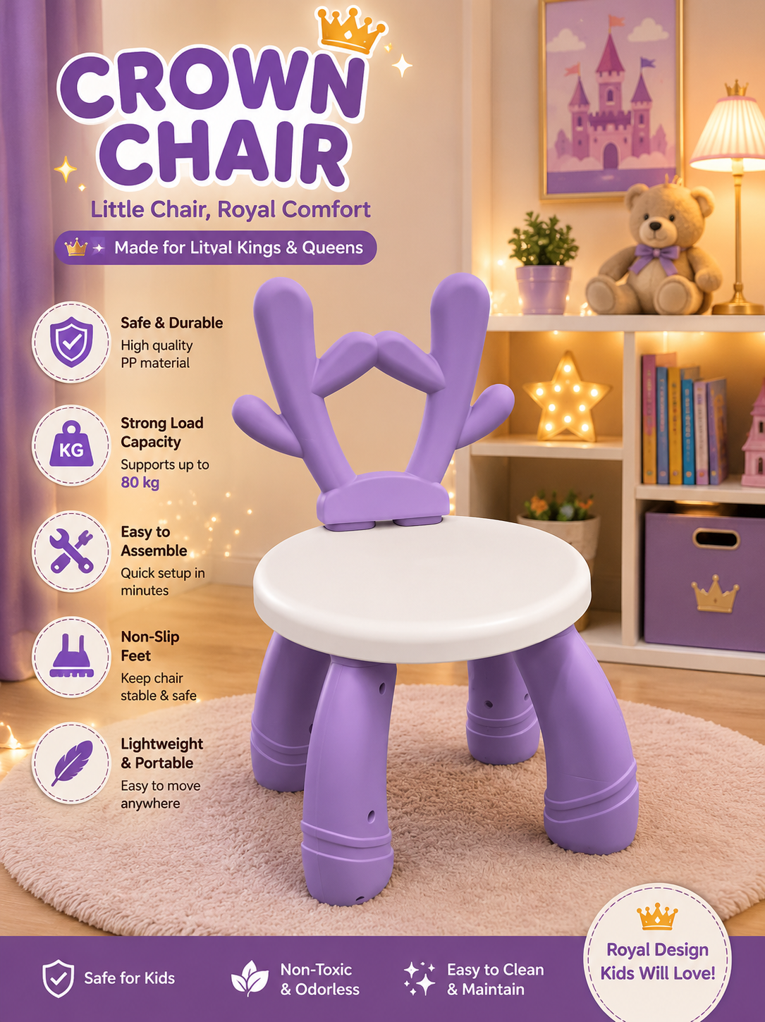 Kids Cute Antler Chairs